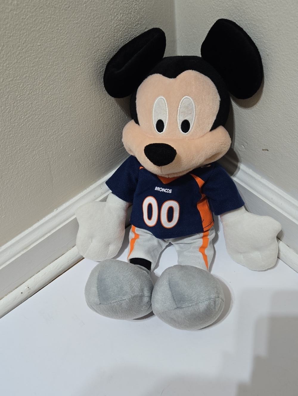 Mickey Mouse Plush in Broncos Jersey